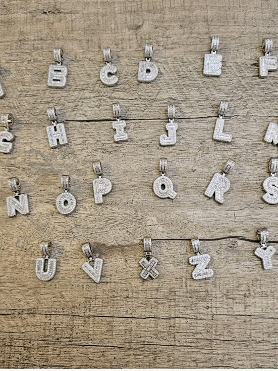Other - Sterling Silver  plated Letters A to Z Initial Baguette CZ P